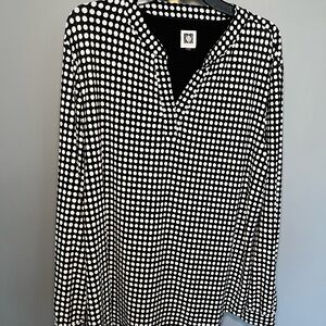 Anne Klein Black and White Polka Dot Men's Shirt